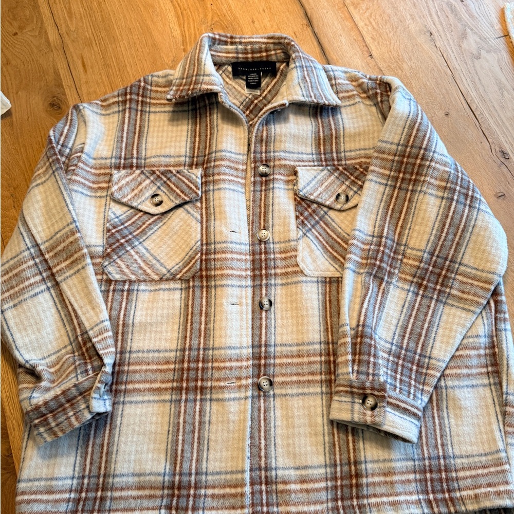 Plaid Button-Up Shirt Jacket